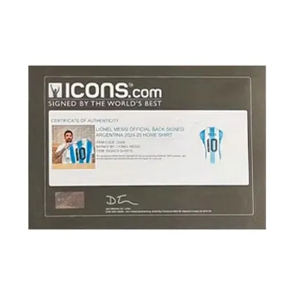 Three For Argentina Team Copa America Jersey Framed Outer Frame Approximately 65x85cm Icons Certificate Unisex-4