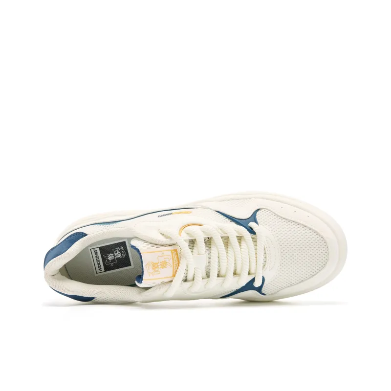 QIAODAN Anti Slip And Wear Resistant Lightweight Low Top Skateboard Shoes Men's White Blue-3