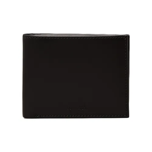 CALVIN YM0YM00313 Grained Cow Leather Nappa Leather Card Clip Wallets Men's Black