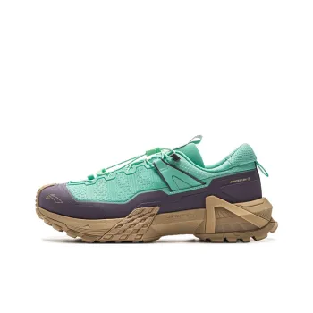 LiNing XuanChuan PRO Cushioning, Slip Resistant, And Abrasion Resistant Low Top Hiking Shoes Unisex Green Purple