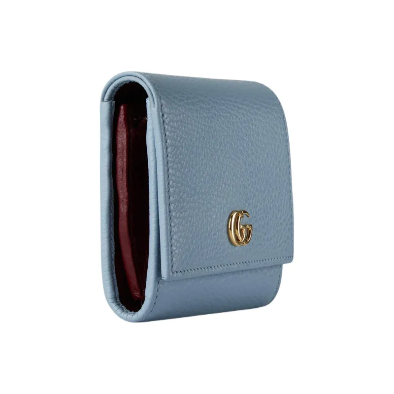 GUCCI Leather Wallet Medium Size Women's Light Blue-1