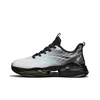 Warrior Anti Slip And Wear Resistant Height Increasing Low Top Long Distance Running Shoes Men's Gray Black Green