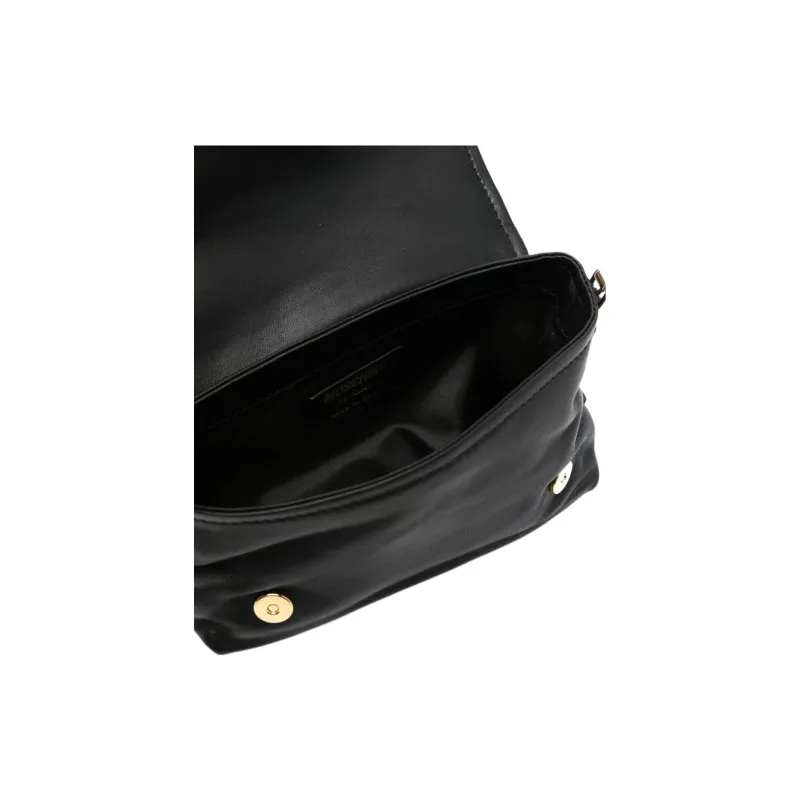 MOSCHINO Leather Crossbody Bag Shoulder Bag Women's Black-6