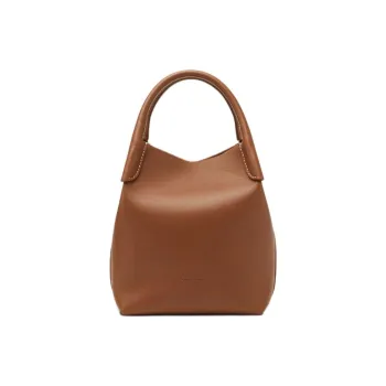 Loro Piana Cow Leather Bucket Bag, Shoulder Bag, Crossbody Bag, Handbag Small Size Women's Mole Gray