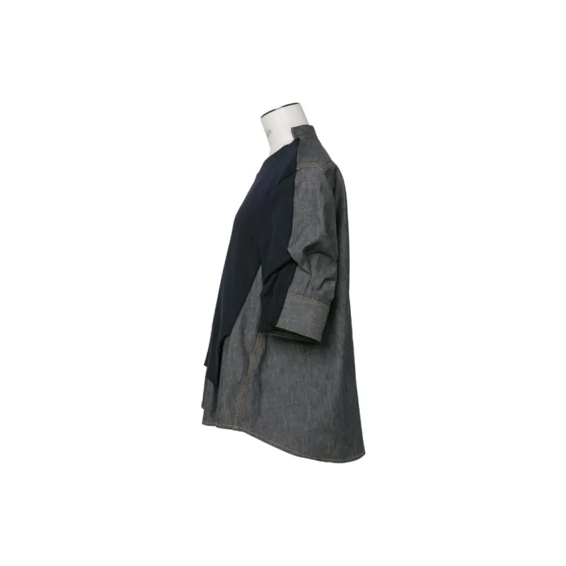 Sacai Denim Mix Knit Pullover 'Indigo'-2
