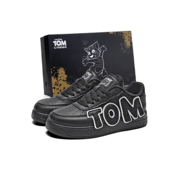 TALKING TOM Anti Slip And Wear Resistant Support Low Top Skateboard Shoes Unisex Black
