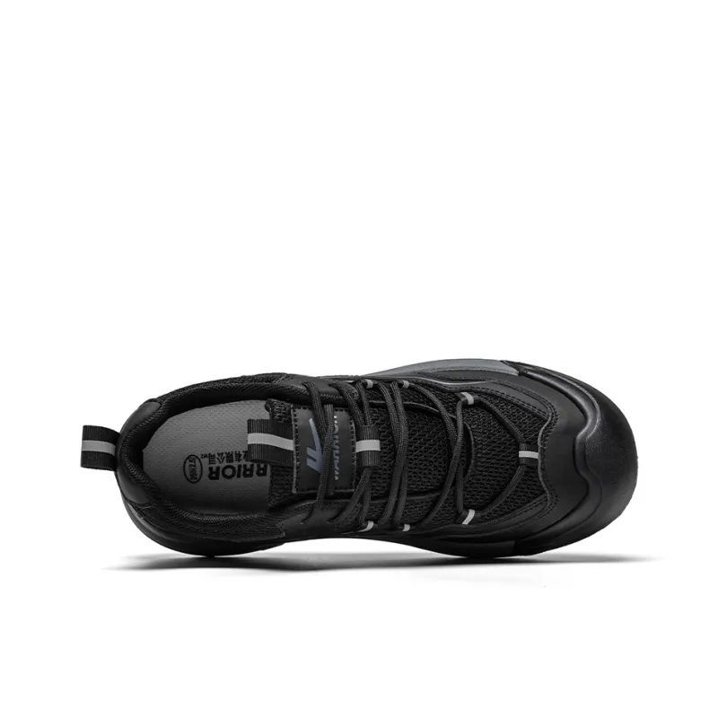 Warrior Hiking Shoes Coverage Wear Resistant Lightweight Slip Resistant Low Top Chunky Sneakers Men's Black-2