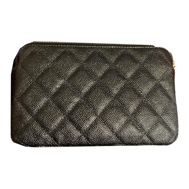 CHANEL Caviar Cow Leather Flap Bag, Crossbody Bag, Shoulder Bag Women's Black-1