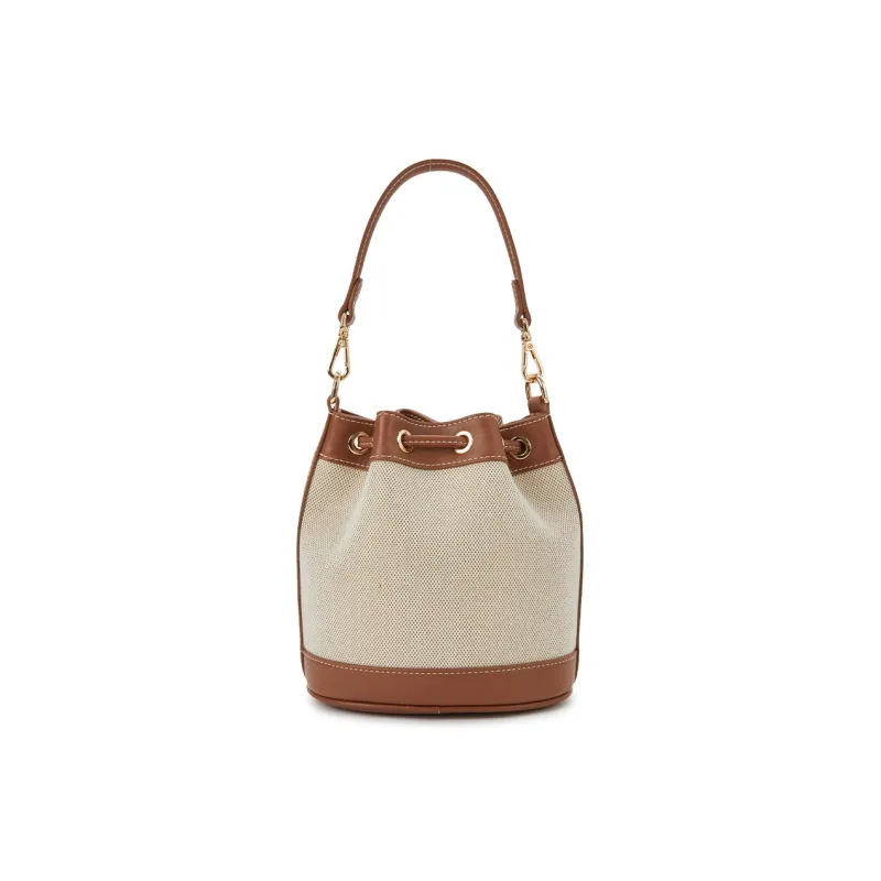 Hotwind Fabric Shoulder Bag, Crossbody Bag Mini Women's Beige Brown-2