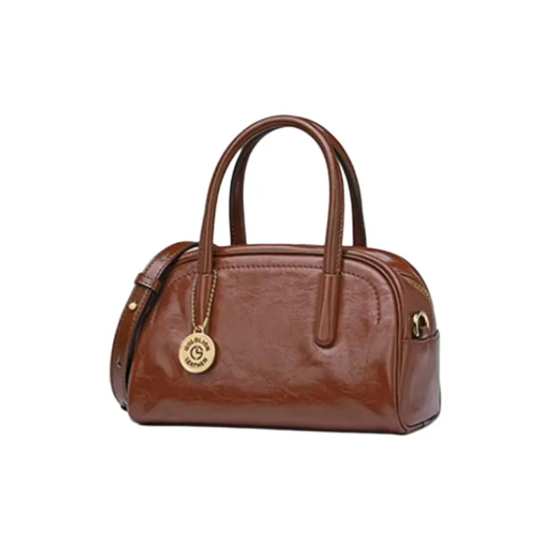GOLDLION Cow Leather Shoulder Bag, Crossbody Bag, Handbag Trumpets Women's Ecru/Black/Brown/Gray-16
