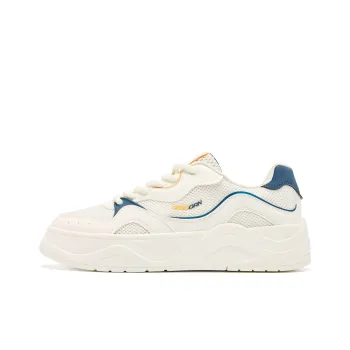 QIAODAN Anti Slip And Wear Resistant Lightweight Low Top Skateboard Shoes Men's White Blue