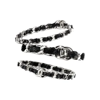 CHANEL Metal Bangles Women's Black