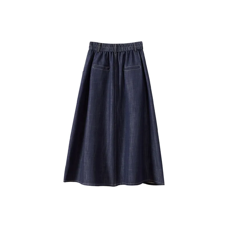TOUCH Casual Long Skirt Women's Dark Blue-1