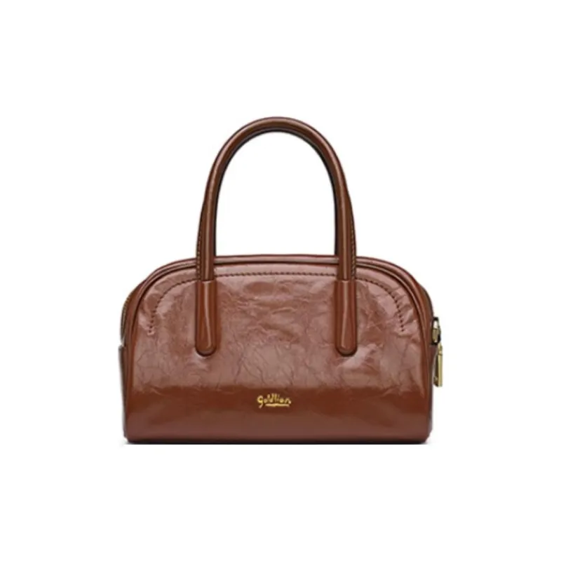 GOLDLION Cow Leather Shoulder Bag, Crossbody Bag, Handbag Trumpets Women's Ecru/Black/Brown/Gray-17