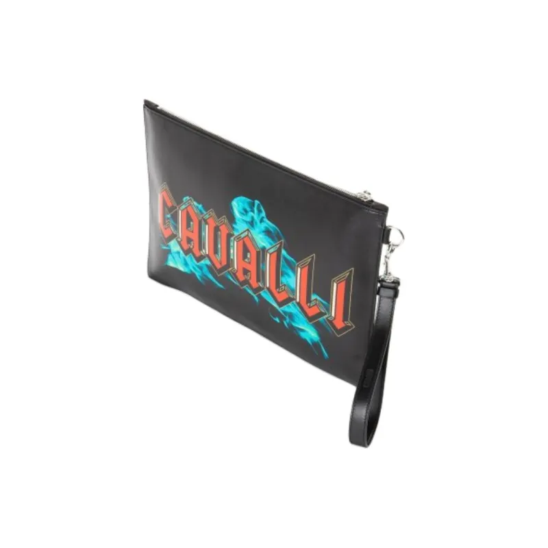 Roberto Cavalli Calfskin Clutch Men's Multicolor-3