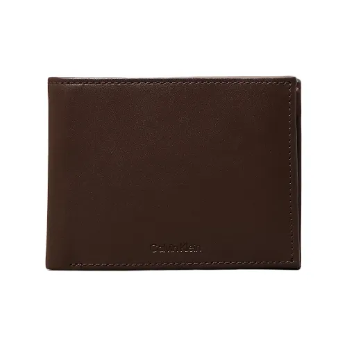 CALVIN YM0YM00313 Grained Cow Leather Wallet Men's Brown