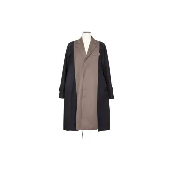 Sacai SS25 Coats Men Taupe/Marine Blue