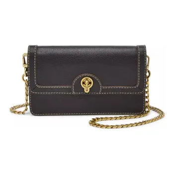 FOSSIL Leather Crossbody Bag Women's Black