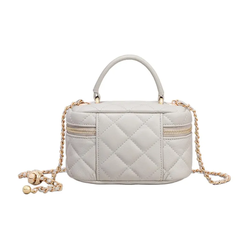 MILLIE'S Cow Leather Box Bag, Shoulder Bag, Crossbody Bag, Handbag Women's Black/White-9