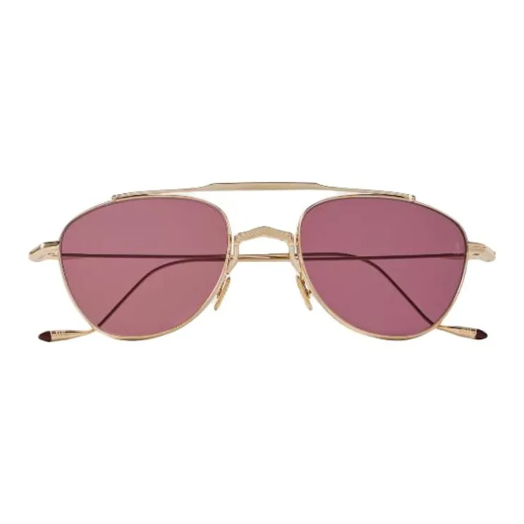 JACQUES MARIE MAGE Titanium Alloy Aviator Sunglasses Unisex Gold-1