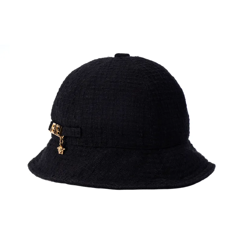 VERSACE La Greca Bucket Hats Unisex Black-3