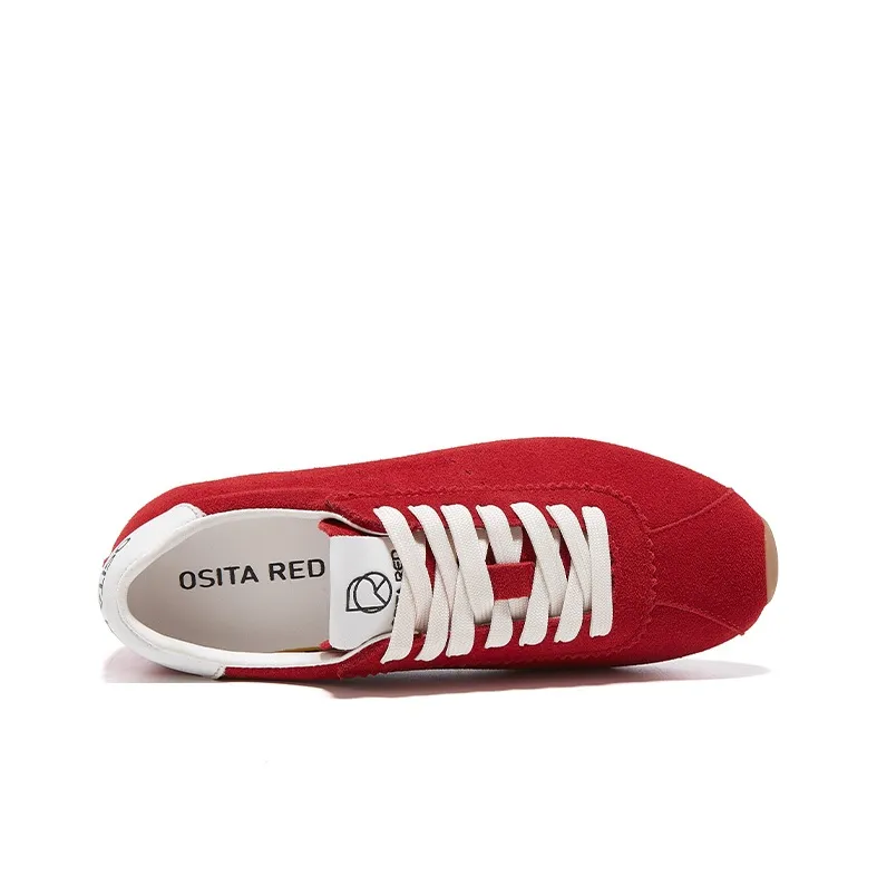 OSITA RED Cushioned Wear Resistant Breathable Slip Resistant Low Top Casual Shoes Women's Box-25