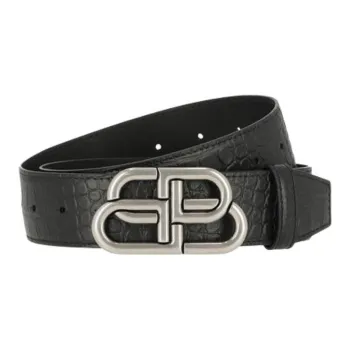 Balenciaga - Leather Belts Men's Black Width 4.5CM