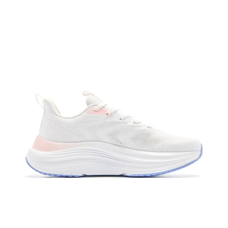 QIAODAN Cushioned Slip Resistant Abrasion Resistant Low Top City Commute Sprint Running Shoes Women's White Purple-1