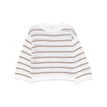 Brunello Cucinelli Dazzling Striped Net Jumper