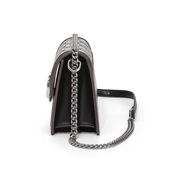 Simvay Clos PVC And Synthetic Leather Shoulder Bag Crossbody Bag Shoulder Bag Small Size Women's Gray Print/Black Print-9
