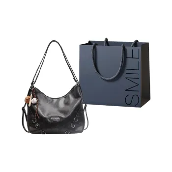 SWIMADE PU Double Shoulder Portable Crossbody Bag, Shoulder Bag Women's Black/Brown/Coffee