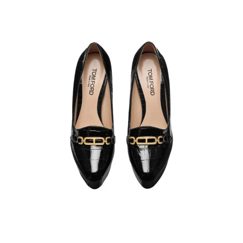 TF Chunky Heel High Heels 13.5cm Women's Black-3