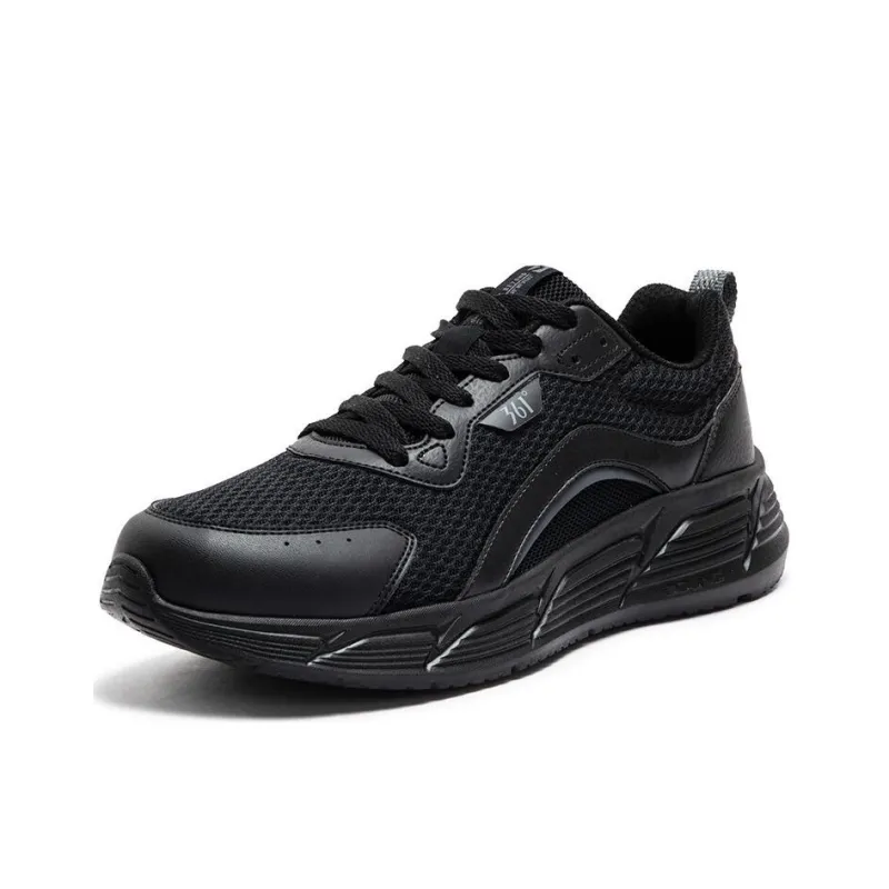 361° Blade Cushioning Breathable Height Increasing Low Top Casual Running Shoes Men's Obsidian Black-1