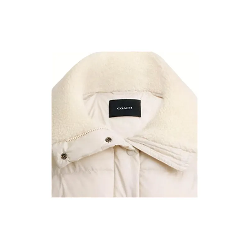 COACH FW23 Puffer Jacket Women's Ivory White-3