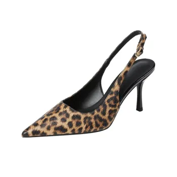 TADSW Slim Heel High Heels Women's Leopard Print