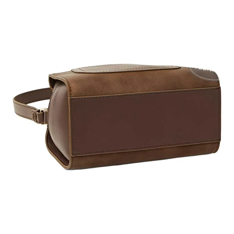Teenmix Split Cow Leather One Shoulder Handbag Trumpets Women's Coffee/Black/Latte/Brown-2