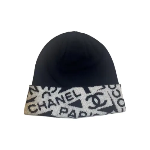 CHANEL Cashmere Beanies Unisex Navy Blue