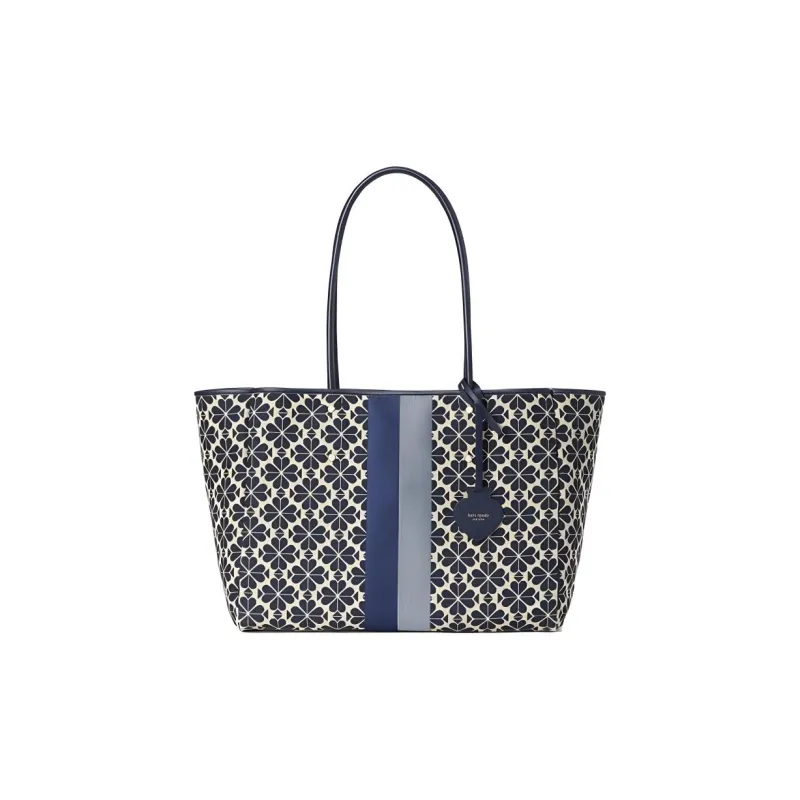 Kate Spade Canvas One Shoulder Crossbody Bag Tote Bag Shopping Bag Handbag Large Size Women's Blue White-1