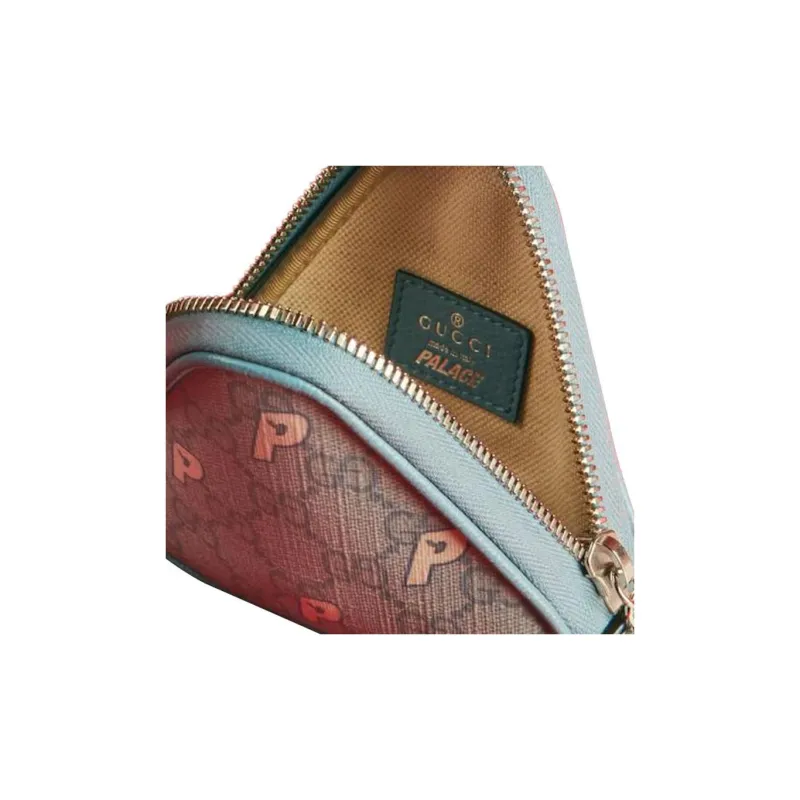 GUCCI PALACE Collaboration Canvas Coin Purse Women's Light Blue-3