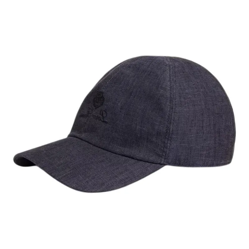 Loro Piana Cotton, Linen, Acetate, Satin, Metal Baseball Caps Unisex Black-0