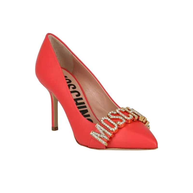 MOSCHINO Slim Heel High Heels 8.2cm Women's Red-1