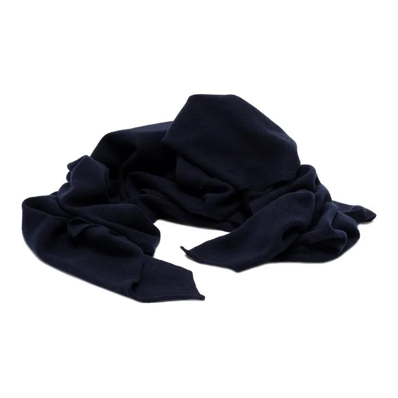 Drumohr Cashmere Knit Scarves Unisex Dark Blue-0