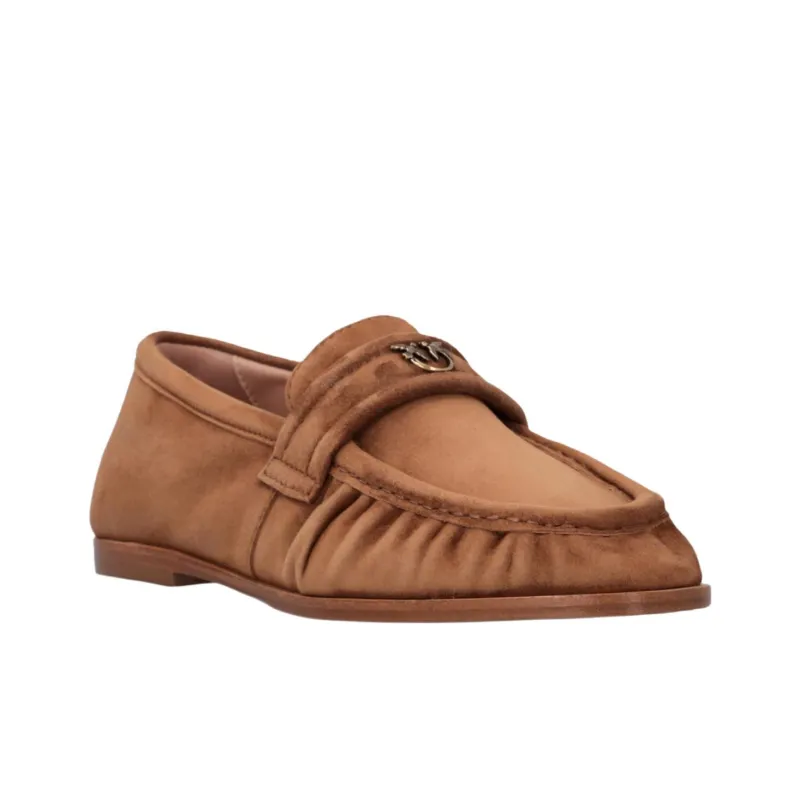 PINKO Love Birds Series Loafers Women's Brown-2