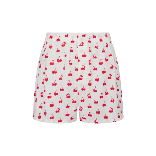 SKIMS Valentine's Day Collection SS25 COTTON POPLIN MENS BOXER Shorts Men's Analog Cherry Print