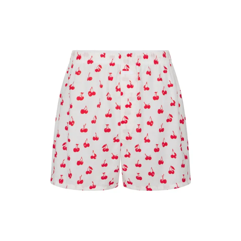 SKIMS Valentine's Day Collection SS25 COTTON POPLIN MENS BOXER Shorts Men's Analog Cherry Print-0