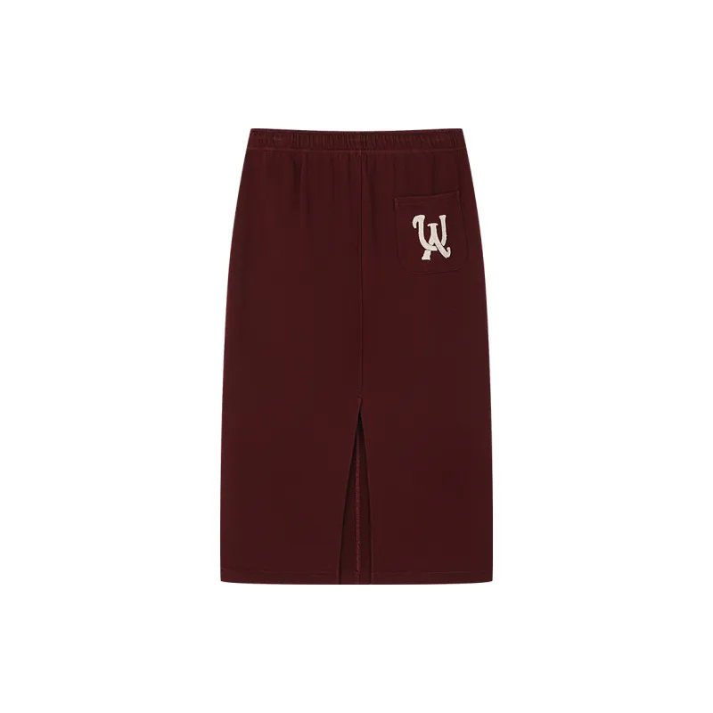 UOOYAA Casual Long Skirt Women's Burgundy-1