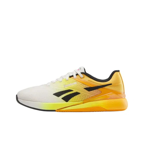 Reebok Wear Resistant Breathable Slip Resistant Low Top Training Shoes Unisex White Yellow
