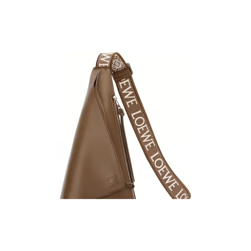 LOEWE Anton Sling Cow Leather Shoulder Bags Sling Bags Men's Winter Brown-4