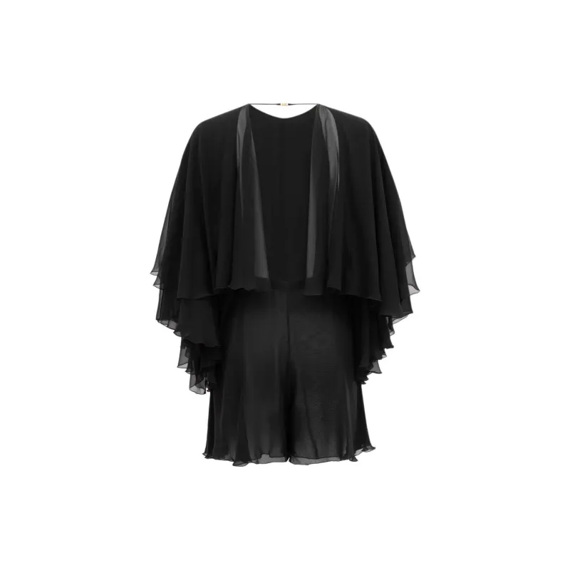 SAINT LAURENT Ruffled Backless Jumpsuit-1