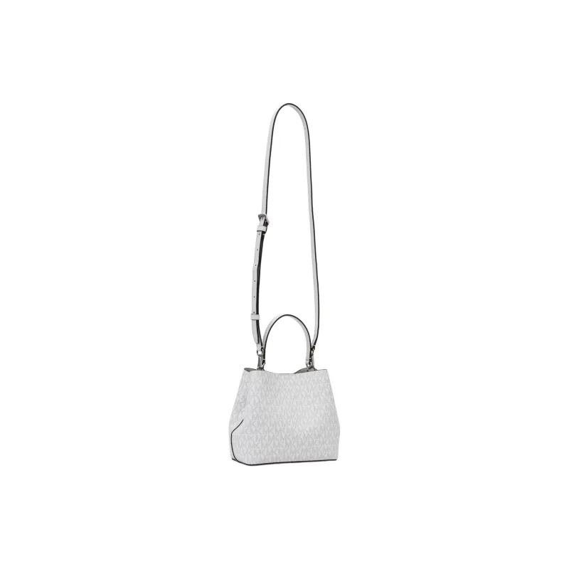 MICHAEL KORS Coated Canvas Tote Bag, Shopping Bag, Shoulder Bag, Handbag Trumpets Women's Light White-2